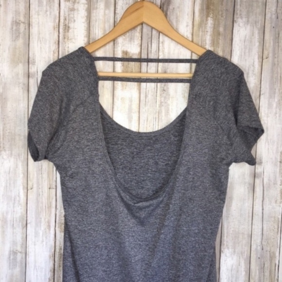 NCAA BYU Cougars Grey High Low Scoop Back Blouse - Picture 4 of 5